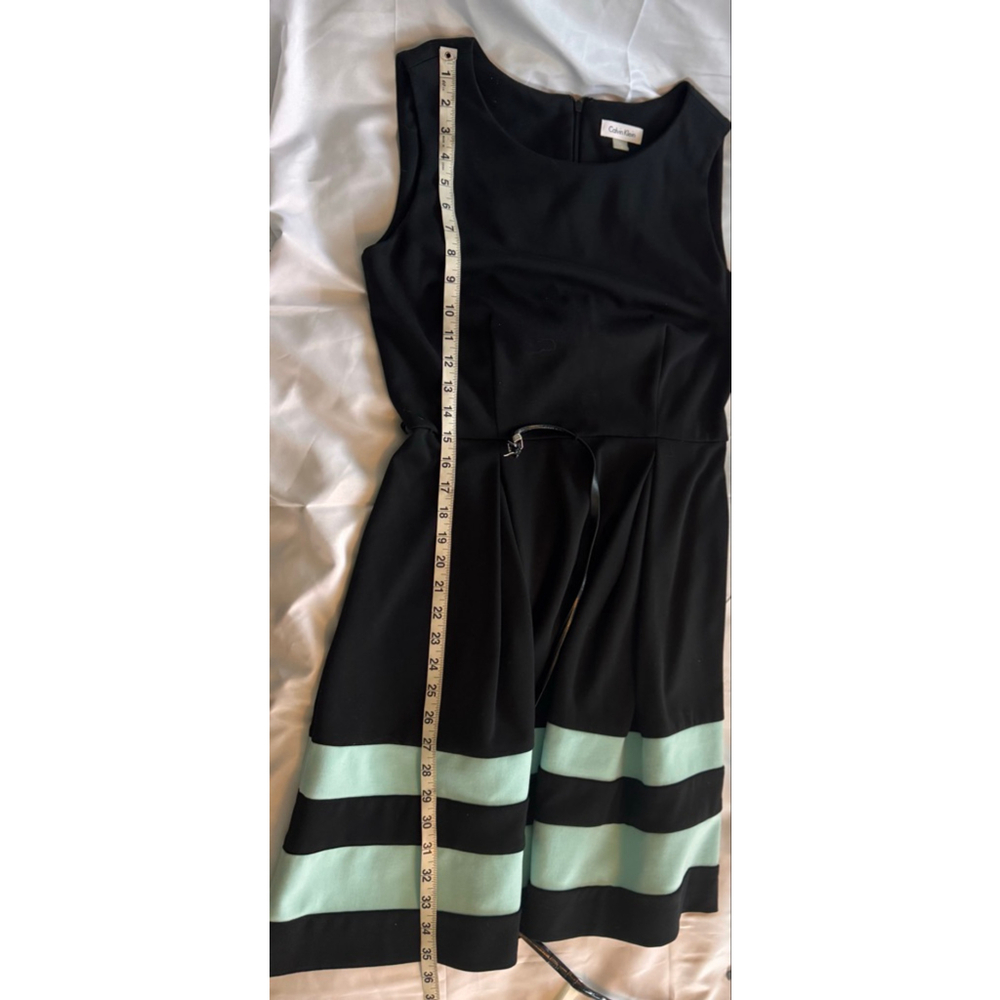 Women's Calvin Klein Black & Light Blue/Green Sleeveless Dress, Size 8 - Picture 7 of 10